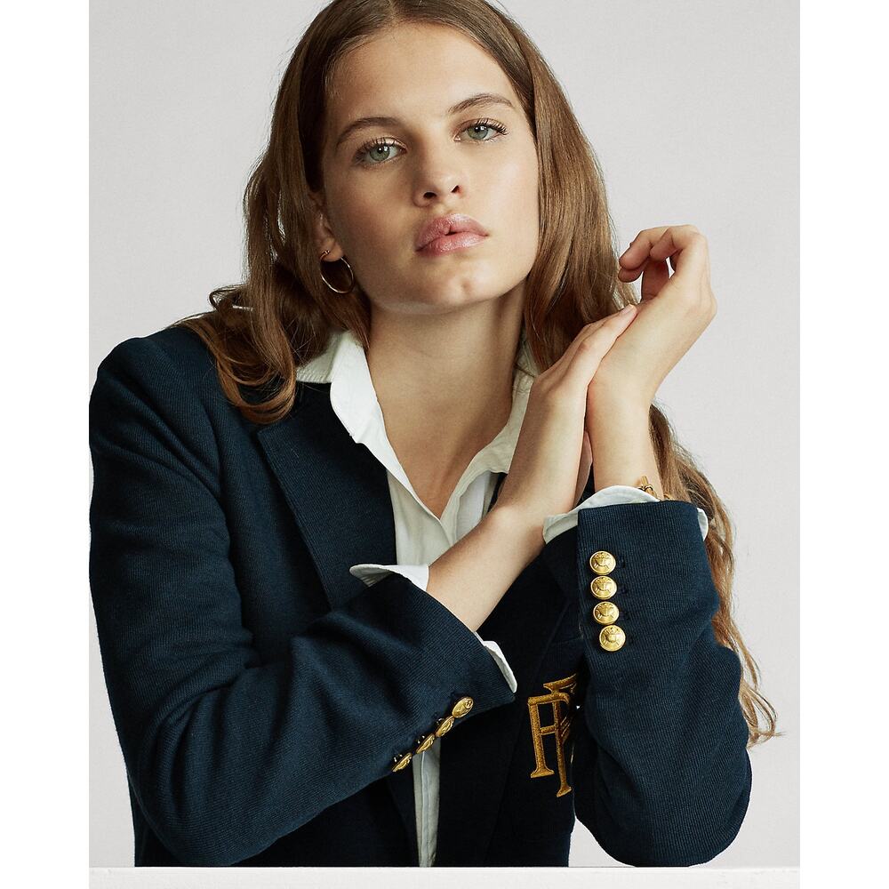 Polo Ralph Lauren Aviator Navy Knit Cotton Gold Crest Blazer Jacket NEW/NWT!! - Picture 5 of 15